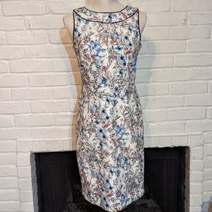 Ann Taylor Blue and Pink Watercolor Dress